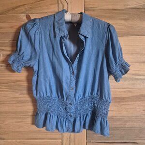 Chambray Top- Haute Monde